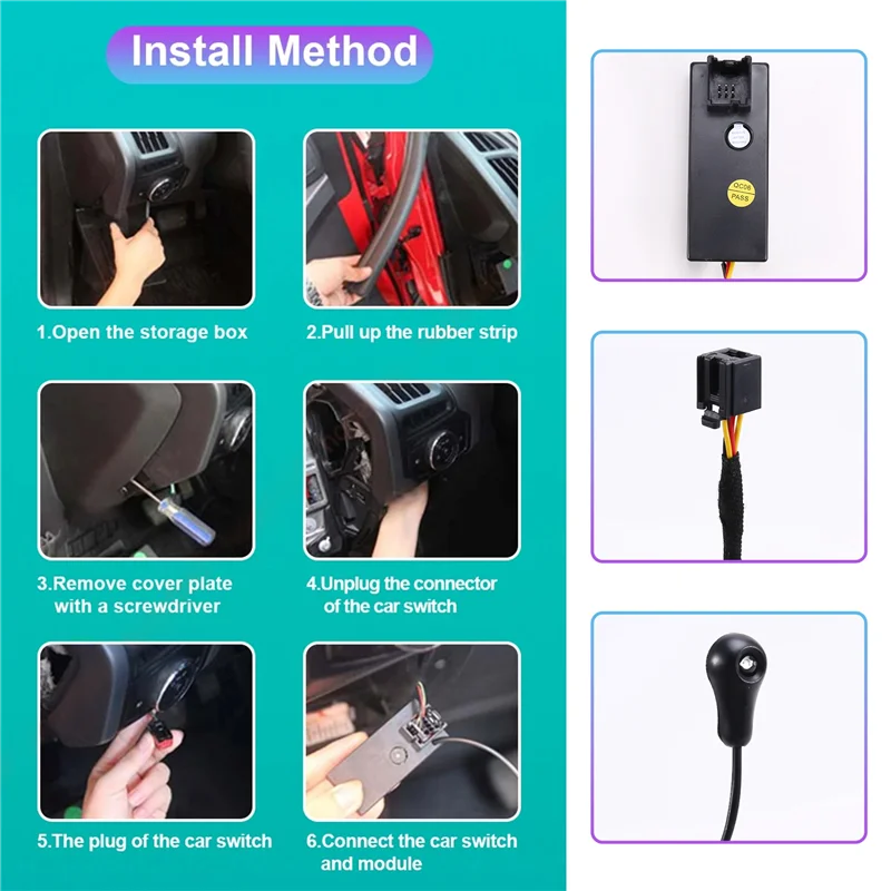 

A04E-Car Automatic Headlight Switch Headlamp Fog Light Control Button Sensor Module Kit For Ford Focus ST MK3 2012-2018