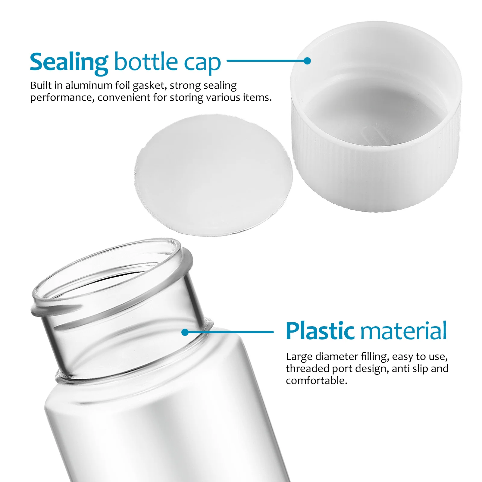 

20pcs 30ml Small Plastic Bottles Reusable PET Travel Size Leakproof Caps Portable Refillable Storage Mini Liquid Container