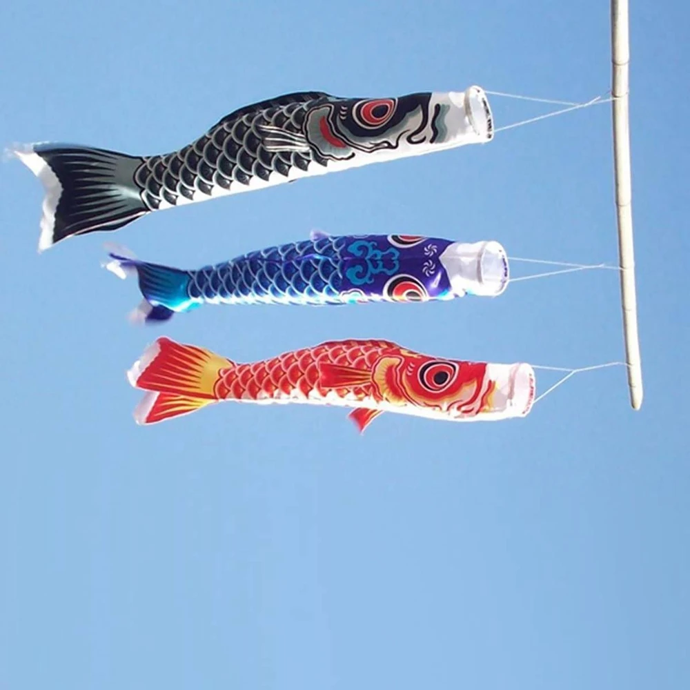 40/70/100CM Japan Style Yard Decor Outdoor Wind Chimes Windsock Carp Flag Hanging Decorations