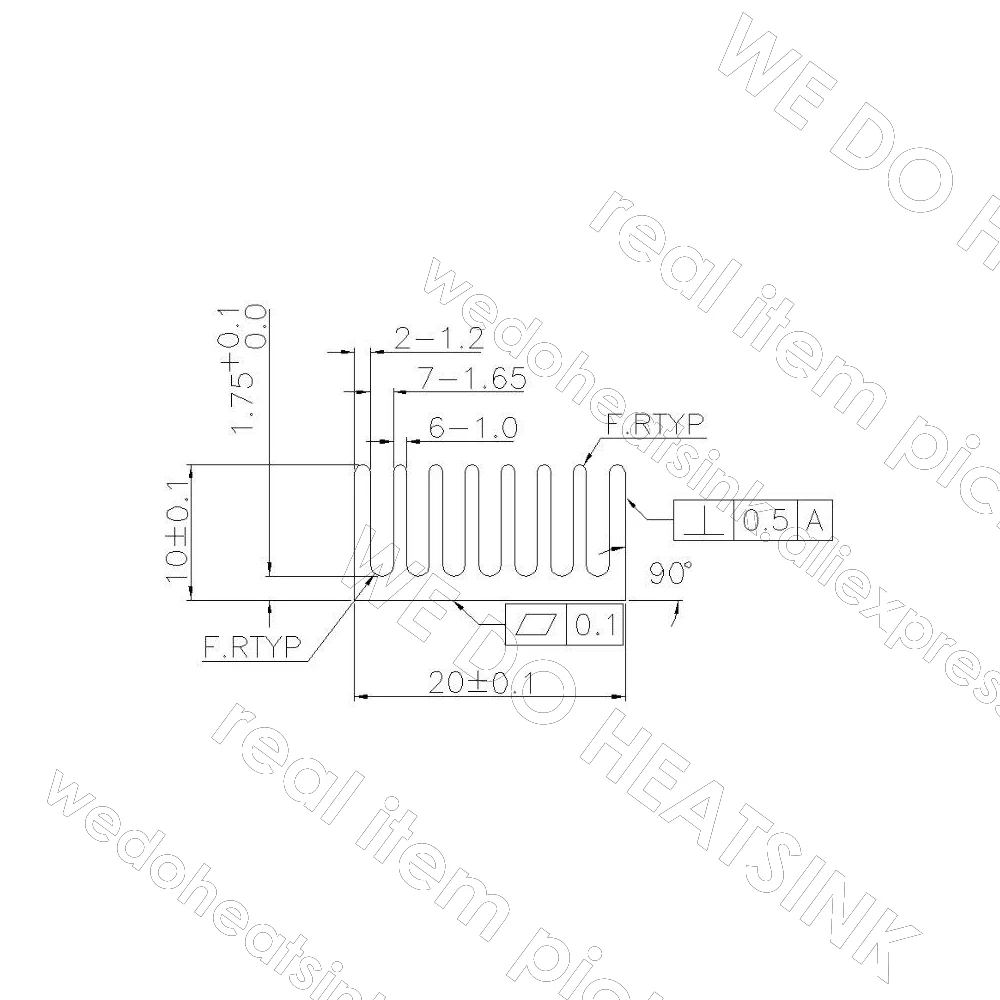 열 자기 접착 어셈블리 테이프와 20x20x10mm 실버 알루미늄 방열판 라디에이터 회로 보드 방열판