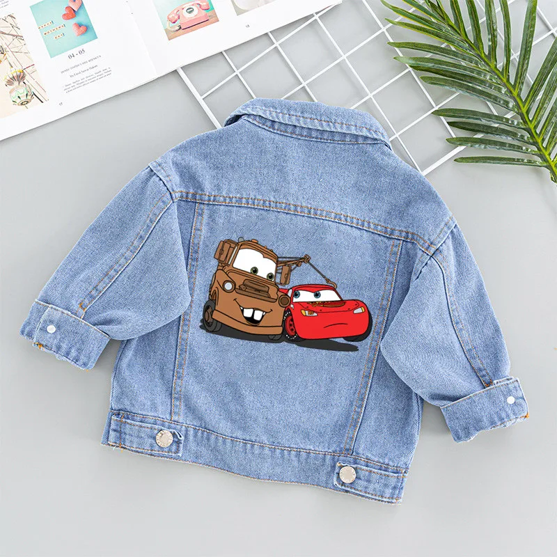 Car Pixar Lightning McQueen Cute Patches for Clothes Heat Transfer Thermal Stickers DIY Kids T shirt Iron on for Women Appliqued