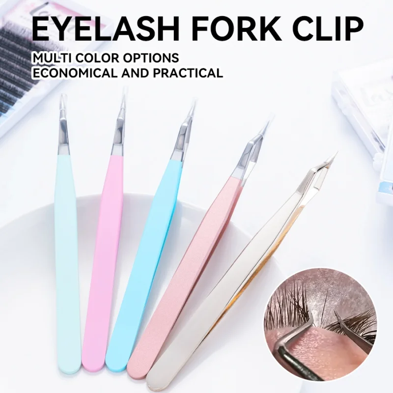 신형 스테인리스 스틸 속눈썹 분리 핀셋 고정밀 곡선형 직선형 섬유 팁 속눈썹 핀셋 눈썹 핀셋 메이크업 도구