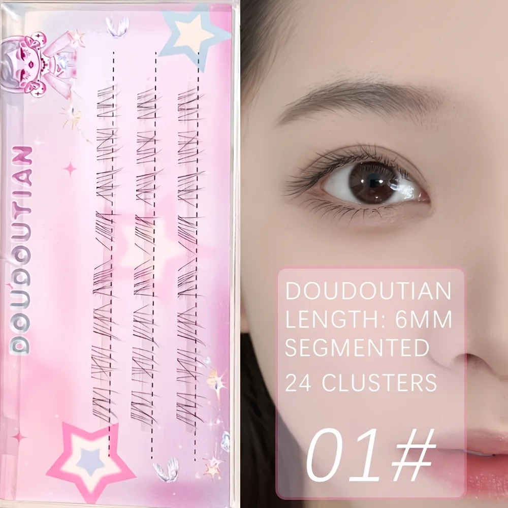 Doudoutian Bottom Lashes 24-80 Clusters DIY Natural Wispy C Curl 6-9mm Reusable image 3