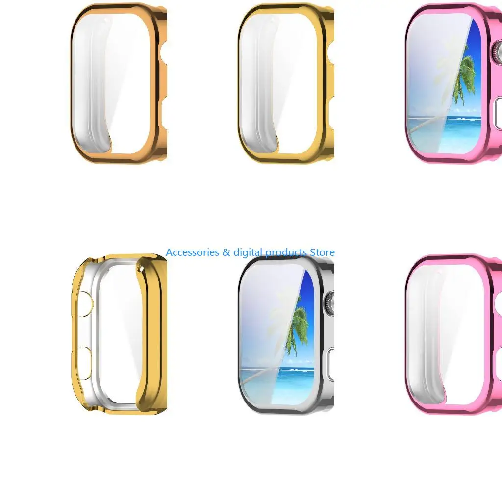 77JD Case For Watch 6 Screen Protectors Case,Full Coverage TPU Cover Protective Bumper Smartwatch Accessories