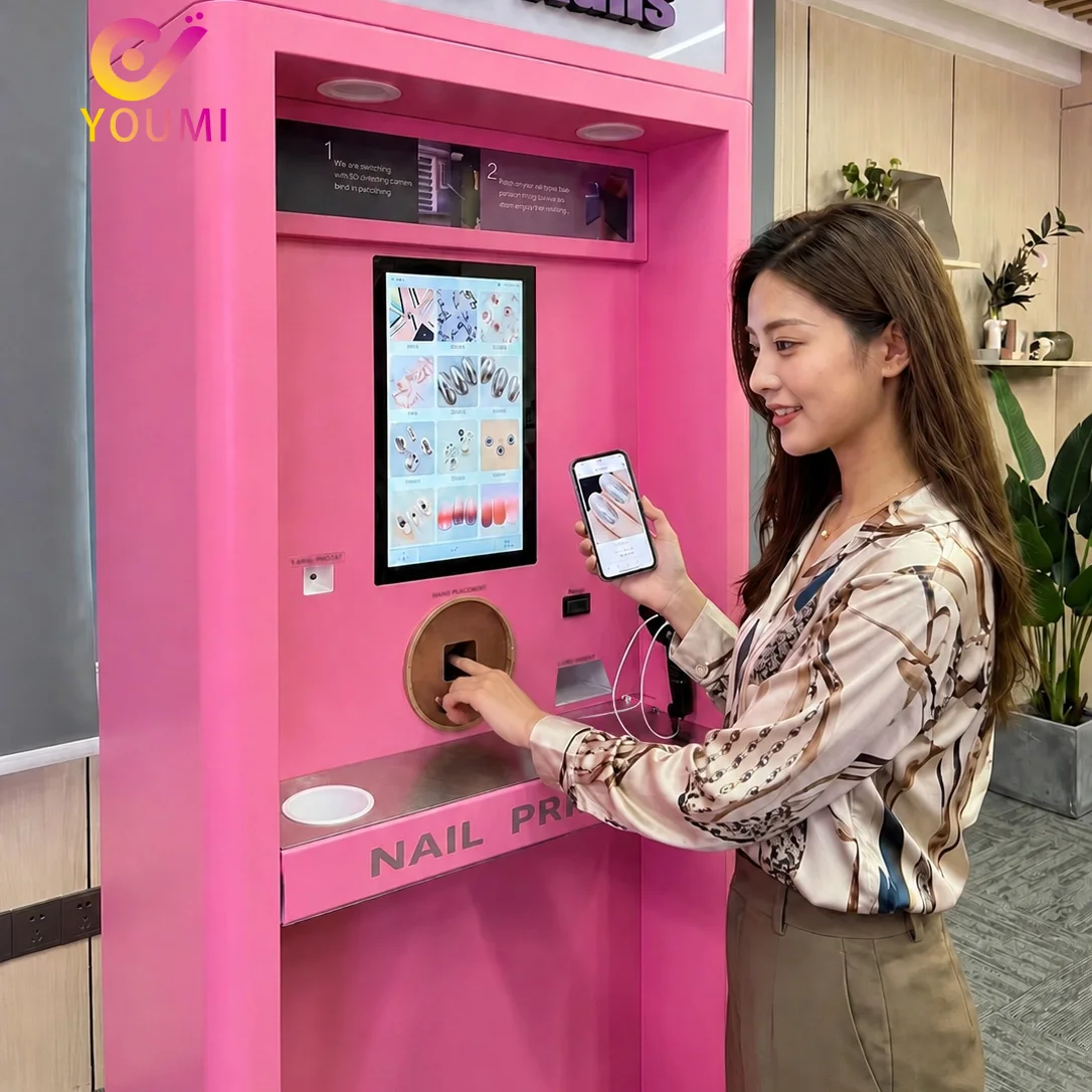 24H Unattended Self-service Nail Printer Vending Machine with Linked Cabinets, ID Verification & Real-time Stock Management