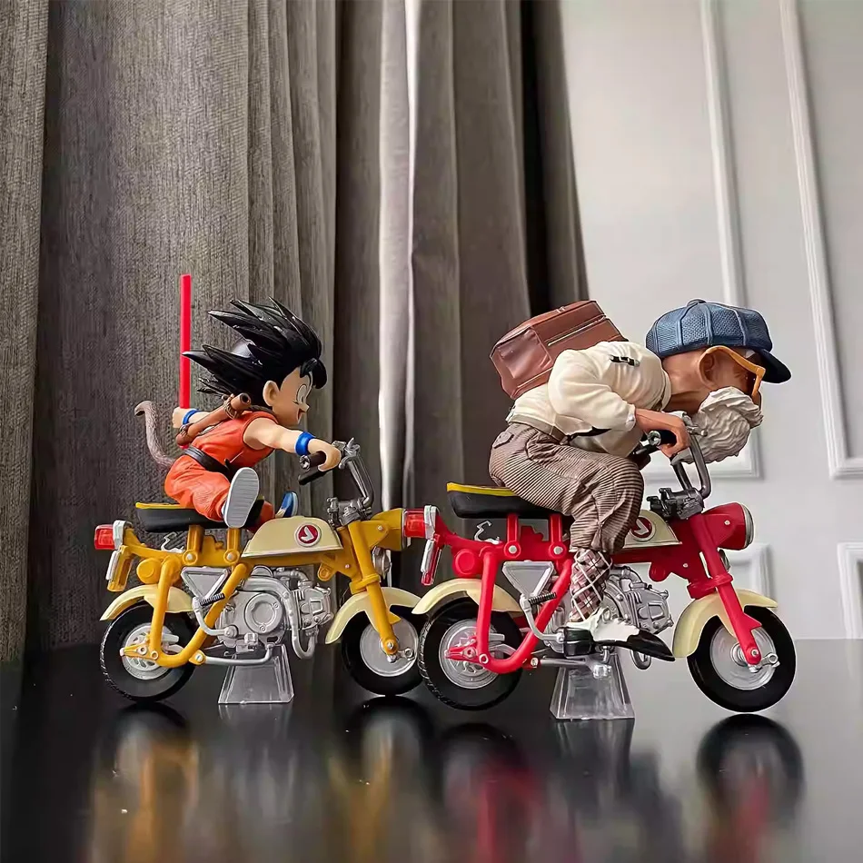 Neue 13cm Dragon Ball Z Anime-Figur Son Goku Master Roshi Motorräder PVC-Actionfigur Kame Sennin Motorrad Spielzeug für Kinder – Detail 2