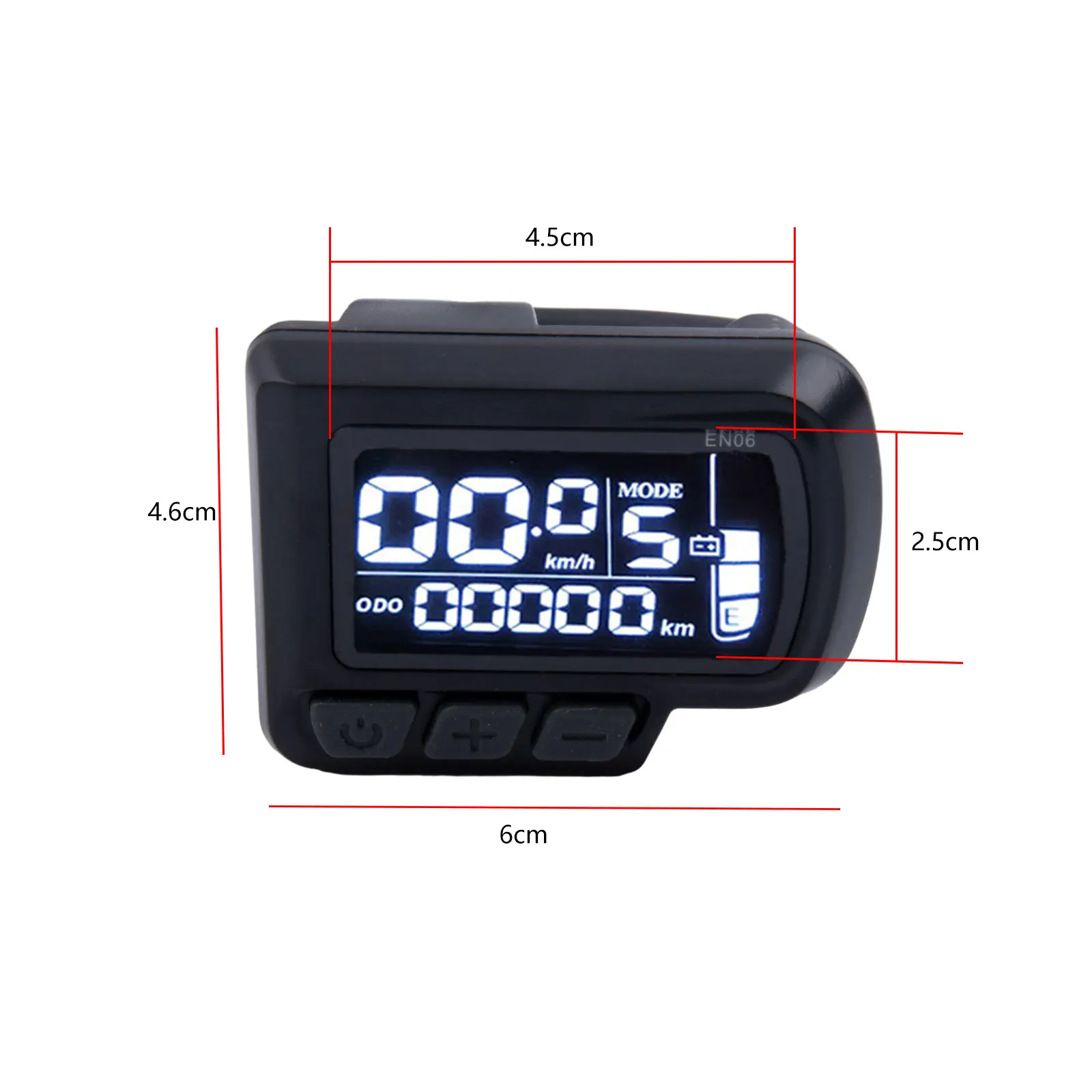 Bike Panel Bike Display 24V 36V 48V LCD Display 6pin ABS Black Components Control Panel EN06 For Electric Bicycle