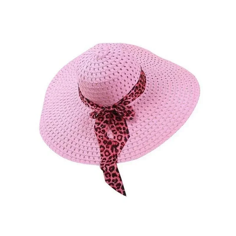 Woman Panama Summer Hat Women Straw Hat Big Brim Beach Hat Foldable Vacation Summer Hat Sunscreen Sunshade Hat