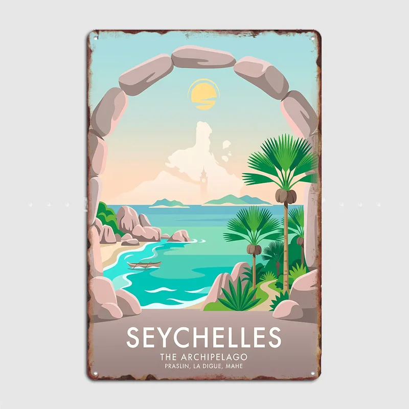 Seychelles Archipelago Travel Scenery Posters Retro Garage Club Bar Indoor Wall Vintage Poster Room Decoration Home Decor