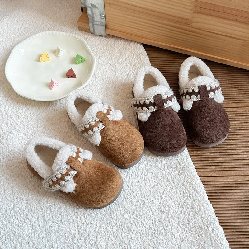 

Children Casual Shoes for Girls 2025 Winter New Fashion Korean Style Soft Bottom Anti-slippery Versatile Keep Warm Princess Shoe