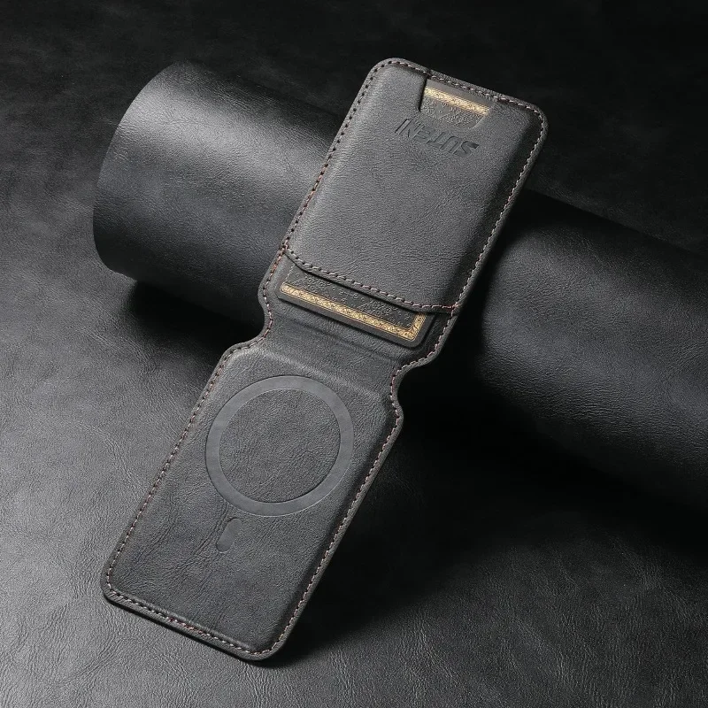 

Higth Quality Business Sle Leather Magsafe Magnetic Card Holder for IPhone 17 16 14 11 12 13 15 Pro Max Bank ID Card Wallet Case