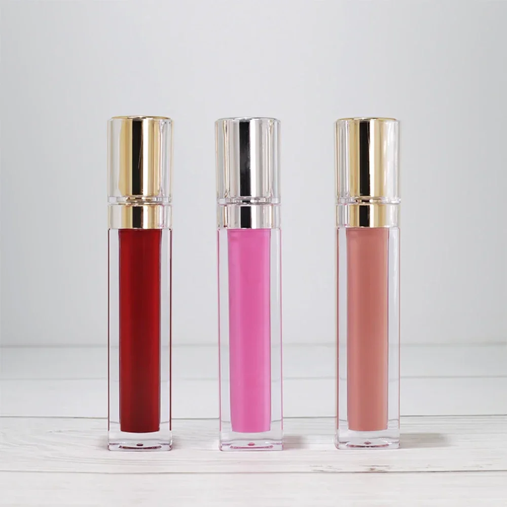 7ml Gold Lid Lip Gloss Custom Logo Pigment Long Lasting Moisture Color Changing Non-stick Private Label Makeup Wholesale Vegan