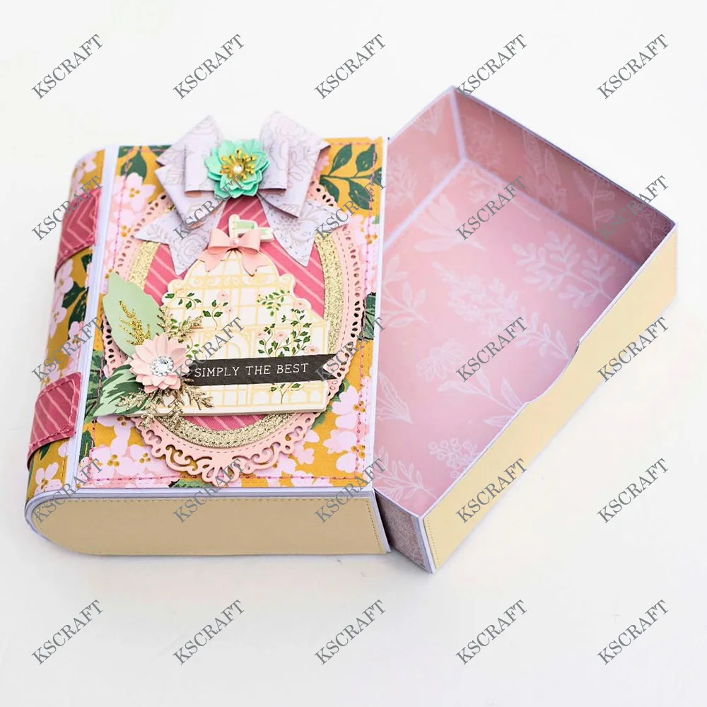 KSCRAFT 3D książka z szufladą wykrojniki szablony dla DIY Scrapbooking dekoracyjne tłoczenie kartki DIY — zdjęcie 3