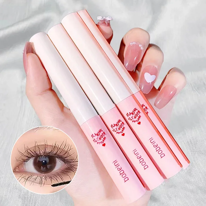 Ultra-fine Brush Mascara Makeup Silk Fiber Lengthens Eyelashes Waterproof Fast Dry Matte Brown Black Curling Mascara Comestics