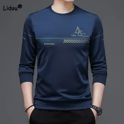 Fashion Trend Men's Printed Sweatshirts Autumn Winter All-match Long Sleeve Comfortable Round Neck Pullovers Tops Male Clothes