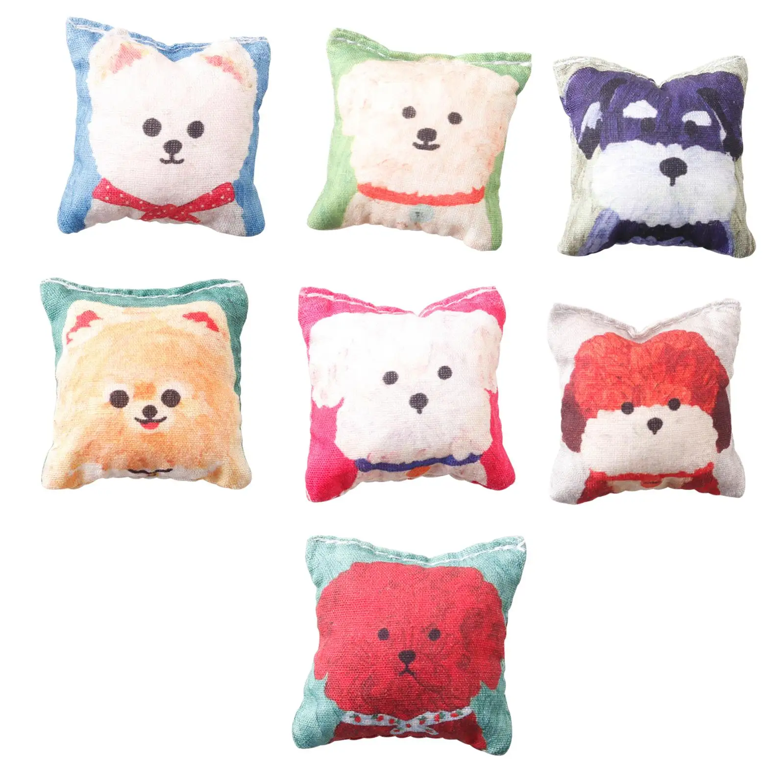 7 Pieces Simulated Pillow Cushions Miniature Simulated Sofa Pillow Cushions for