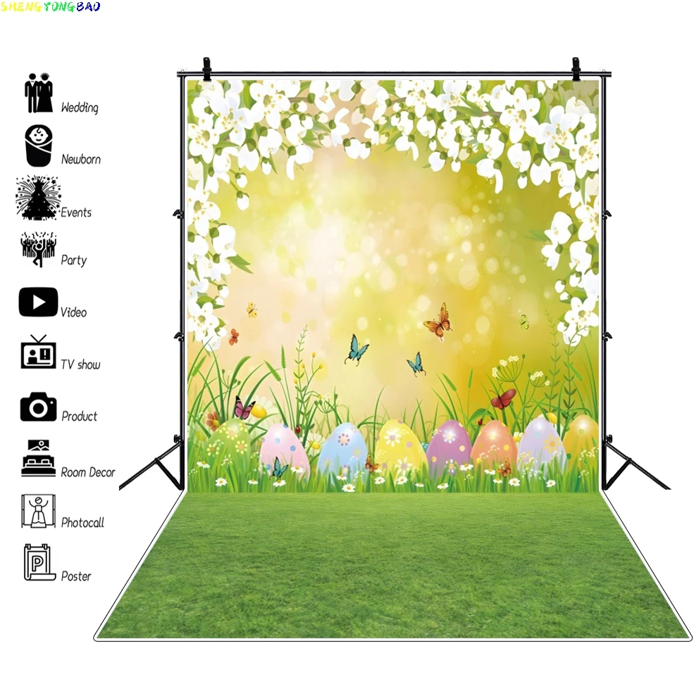 Easter Photography Backdrops Spring Scenery Dreamy Garden Meadow Fairy Forest Cake Smash Baby Portrait Photo Background Banner