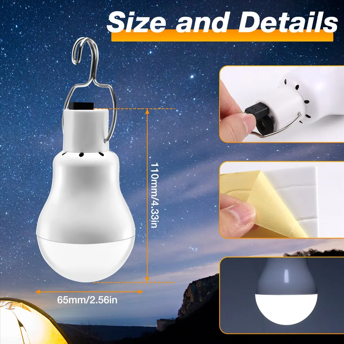 

CLOS Solar Panel Powered Led Bulb Light Portable Outdoor Camping Tent Energy Lamp 15W