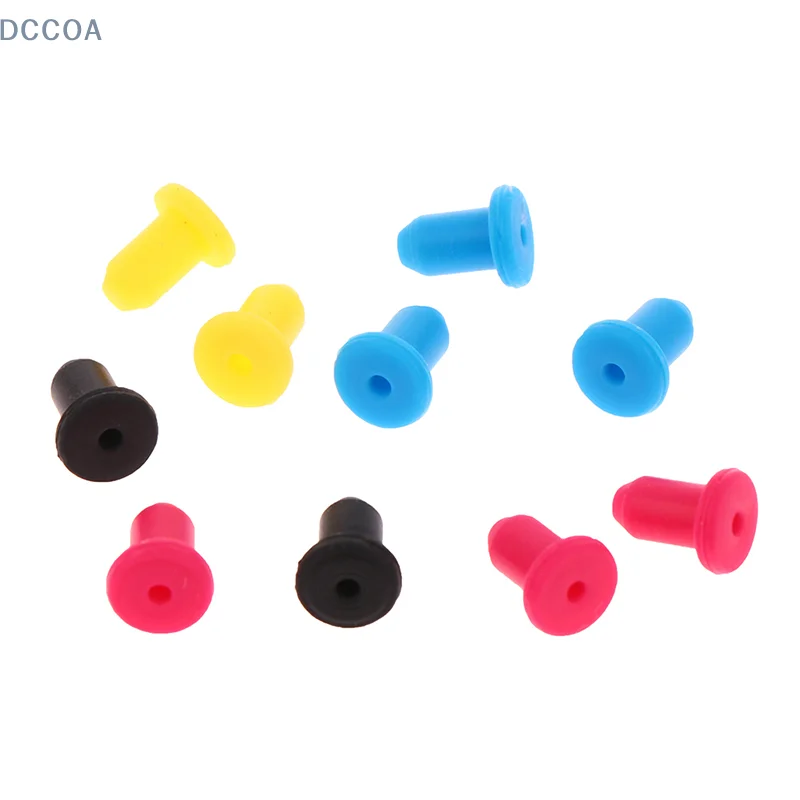 Herramienta de reacondicionamiento de cartucho de tinta, accesorios de impresora, sello de goma, tapón de silicona, alta elasticidad, aleatorio, 4mm, 10 piezas