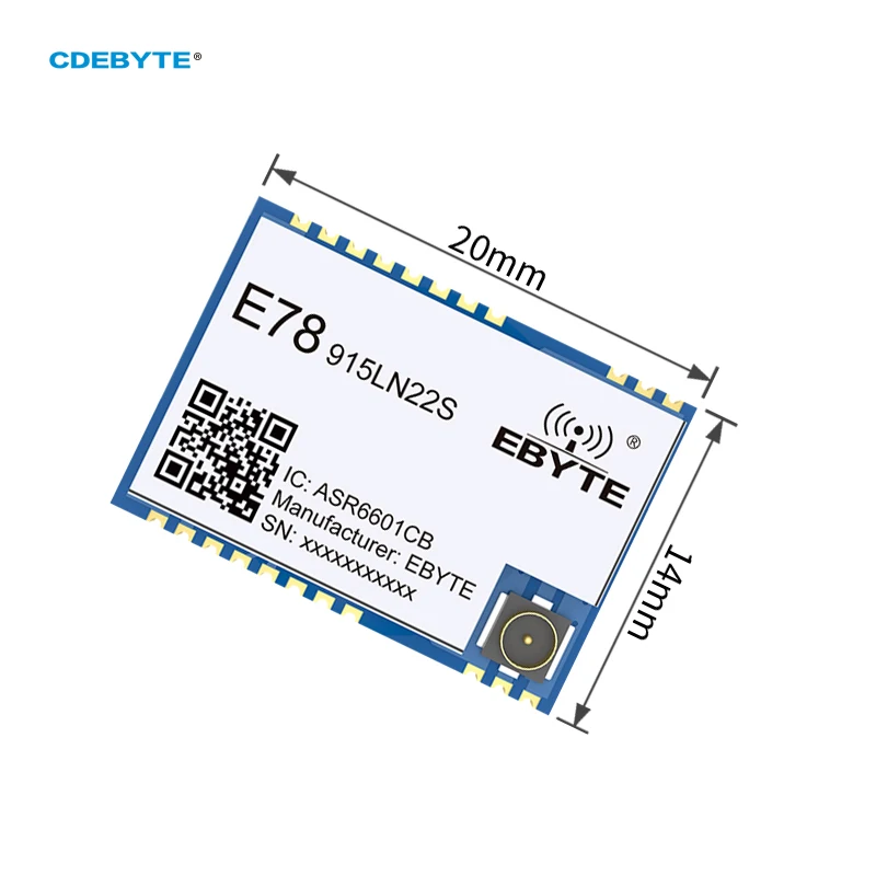 CDEBYTE ASR6601CB 915MHz LoraWan Node Module Long Distance IPEX/Stamp Hole 22dBm 5.6km LowPower Mini Wireless LoRa SoC RF Module