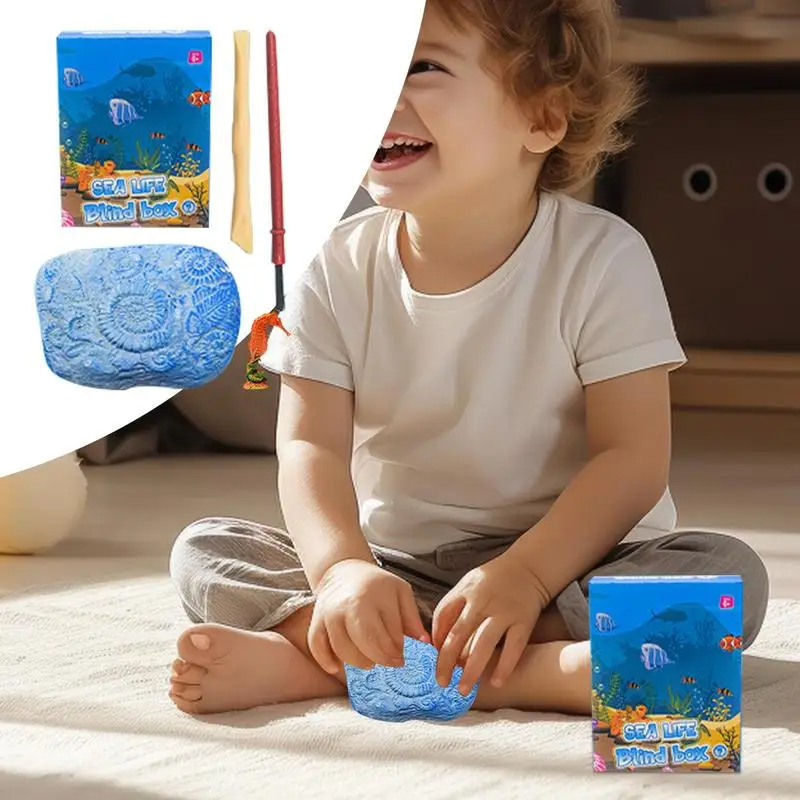 Kit di scavo di animali oceanici Giocattolo educativo scientifico per bambini Fossil archeologico Giocattoli oceanici per ragazzi Ragazze Scienza educativa Geolog