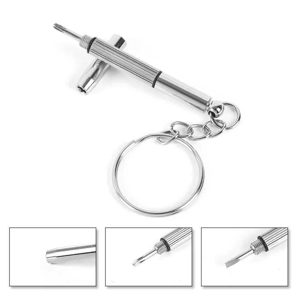 3 in 1 Glasses Screwdriver Eyeglass Screwdriver Watch Repair with Keychain Portable Hand Tools Precision Screwdriver Tools view 6