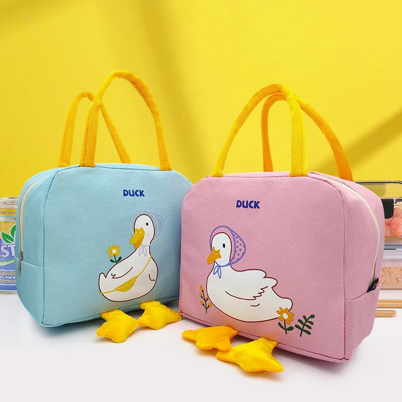 New Kid Child Lunch Bag Cartoon Student Bento Thermos Bags Picnic Lunch Box Storage Bolsos Milk Bottle Insulated Bolsas Tote Bag