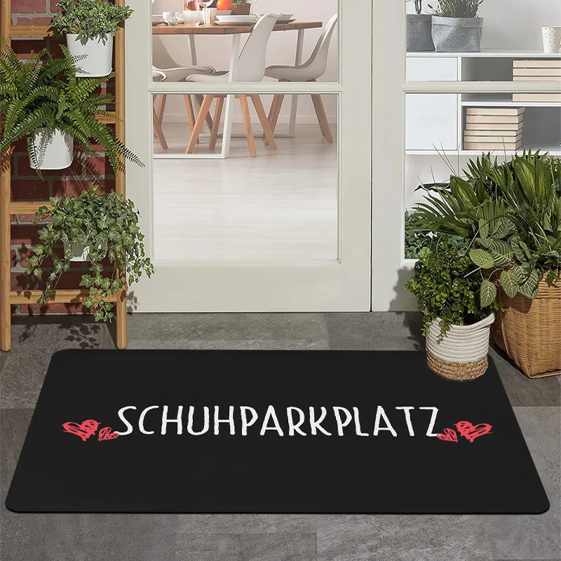 VIKAMA Fun Letter Flannel Rug Entryway Doorway, Hallway, Water Absorbent and Easy to Clean Bathroom Floor Base Home Decoration