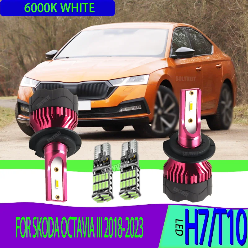 

H7 High Low Beam LED Headlight that are 400% brighter than your old halogens For SKODA OCTAVIA III 2018 2019 2020 2021 2022 2023