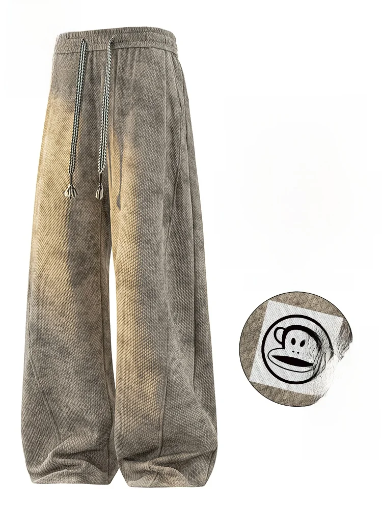 

Зимние утепленные брюки Paul Frank с флисовой подкладкой, повседневные мужские трикотажные спортивные штаны свободного кроя с широкими штанинами и средней посадкой на талии