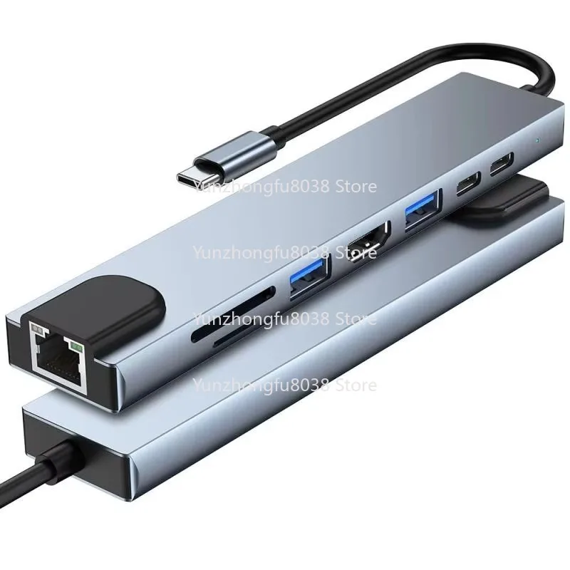 8-In-1 USB-C Docking Station USB 3.0 PD Hub for Charging MacBooks and Other Devices Ethernet HDMI 4K TF/SD
