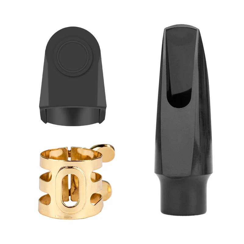 Alto Saxophone Bakelite Mouthpiece Eb 4C Classical Style for Beginners with Silicone Mouthpiece Cap and Metal Ligature Clip