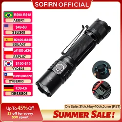 Sofirn SP35T 3800lm Tactical 21700 Flashlight Powerful LED Light USB C Rechargeable Torch with Dual Switch Power Indicator ATR