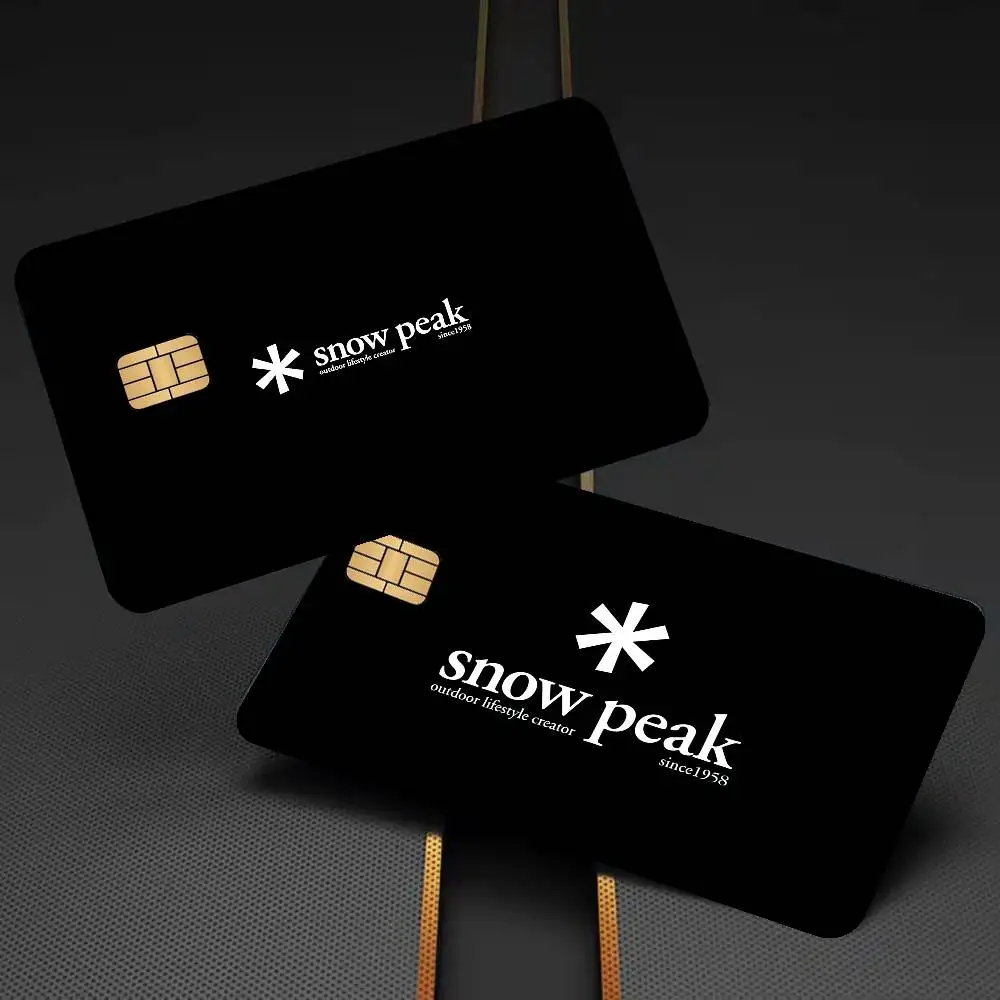 High-end outdoor S-Snow-P-Peak brands Credit Card Skin Stickers No Adhesive Residue Water Proof for VISA Credit Card