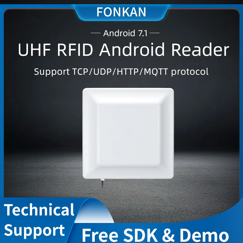 Long Range UHF RFID Reader With Android System JSON Date HTTP UDP MQTT TCP 7dbi UHF Access Control