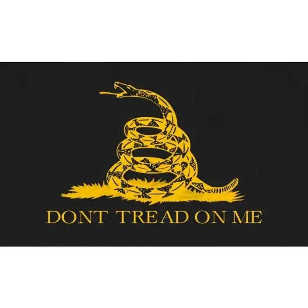 3x5ft 100D DONT TREAD ON ME Custom BLACK AND YELLOW Gold Flag