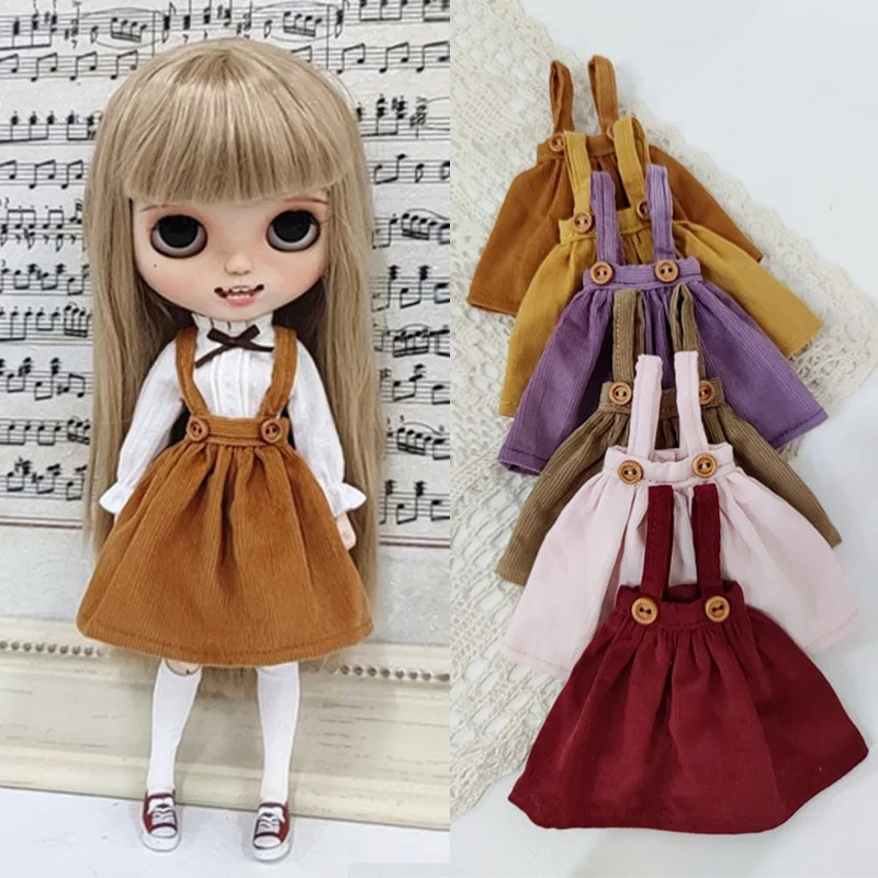 New Blyth Lace Shirt Girl Skirt Princess Dress Corduroy Strap Dress Multi Color for Licca Ymy  Azones Ob24 Ob27 Az Doll Gift