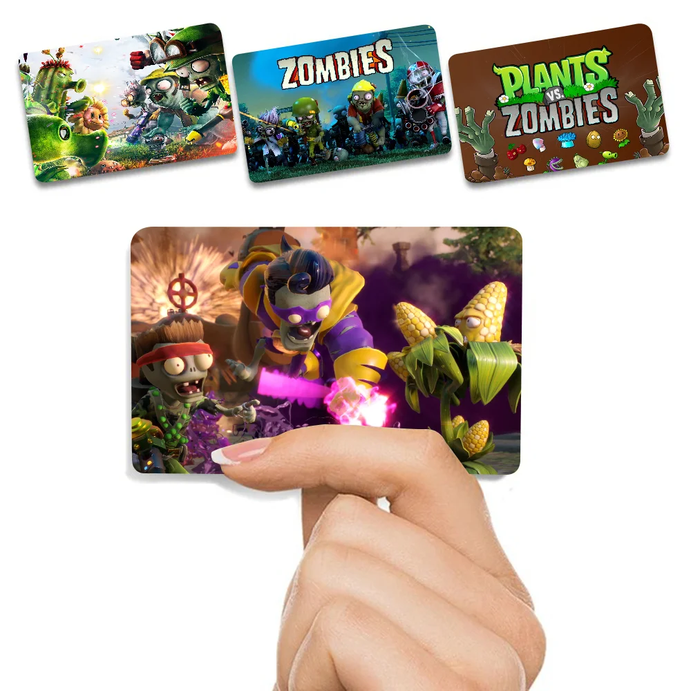 P-Pla-nts-VS-Zom-biesAnmie غطاء جلدي لبطاقة الائتمان وبطاقة الخصم البنك الأمامية #1