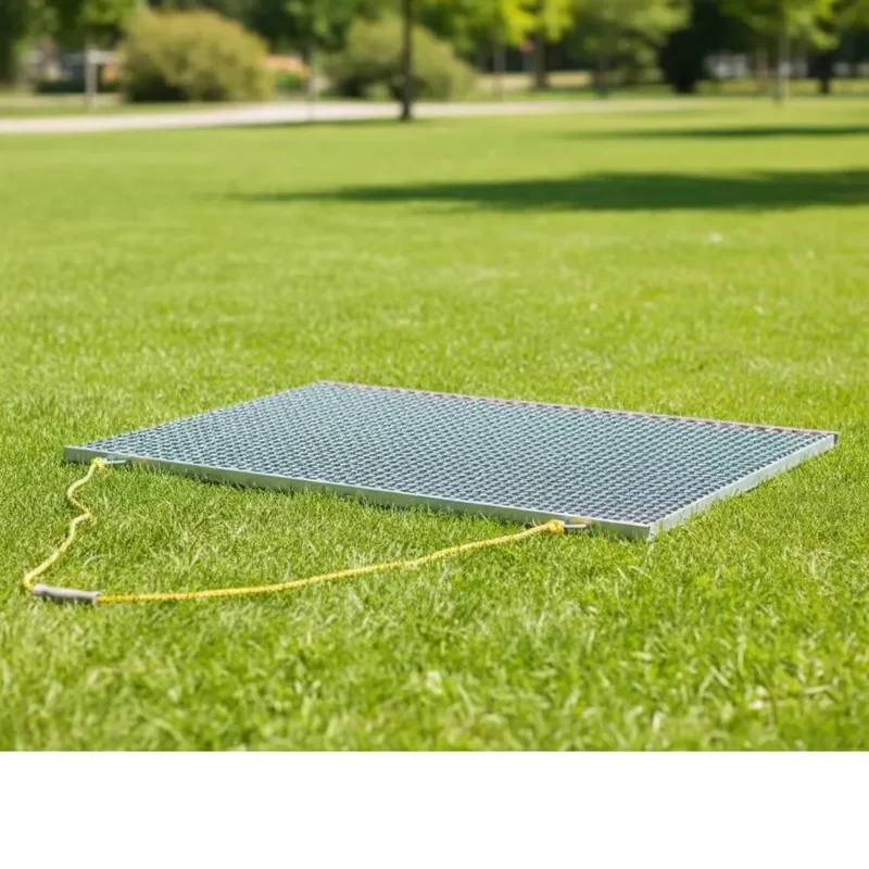 4x3 FT Steel Drag Mat for Lawn Leveling, Heavy Sports Field Drag Harrow, Durable Turf Maintenance Ground Tool