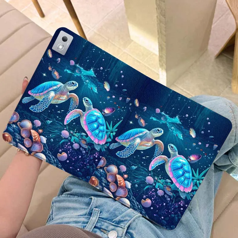 

Cartoon Galaxy Turtle Art For Legion Xiaoxin Pad Y700 K10 M10 P11 K11 Pro Plus 10.6 11.5 Inch 2021 2023 2025 Tablet Case