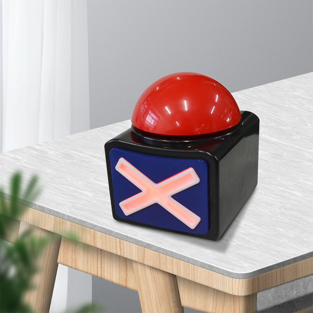 Red Buzzer Alarm Button Box with Sound and Light Trivia Quiz Got Talent Buzzer Wireless Buzzer for Contest/Game Show/ Party