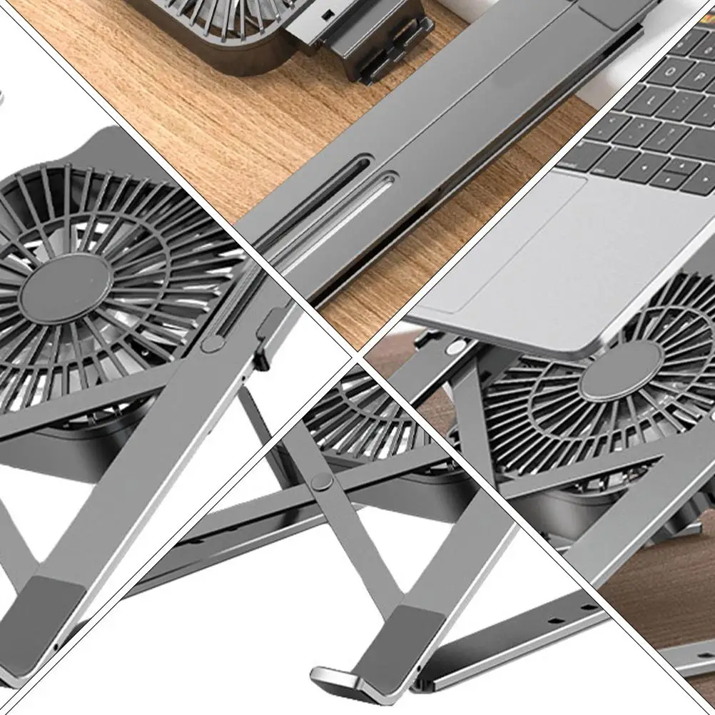 อลูมิเนียมพับทนทานพัดลมระบายความร้อนโลหะผสมแล็ปท็อปแล็ปท็อปวางRackปรับโน้ตบุ๊คRackชั้นวาง
