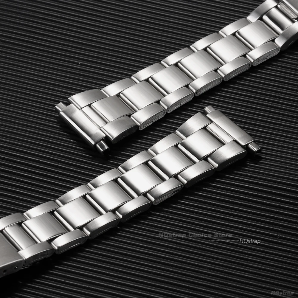 HQstrap Stainless Steel Watch Band 20mm 21mm 22mm 16mm 17mm 18mm 19mm Silver Metal Watchband Scalable Strap End Accessories