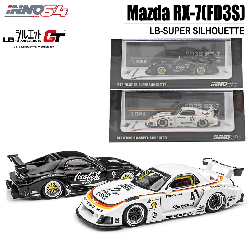 INNO 1/64 Mazda RX-7(FD3S) LB-SUPER SILBathroom UETTE Alliage Jouet Véhicule À Moteur Moulé Sous Pression Modèle En Métal Cadeaux