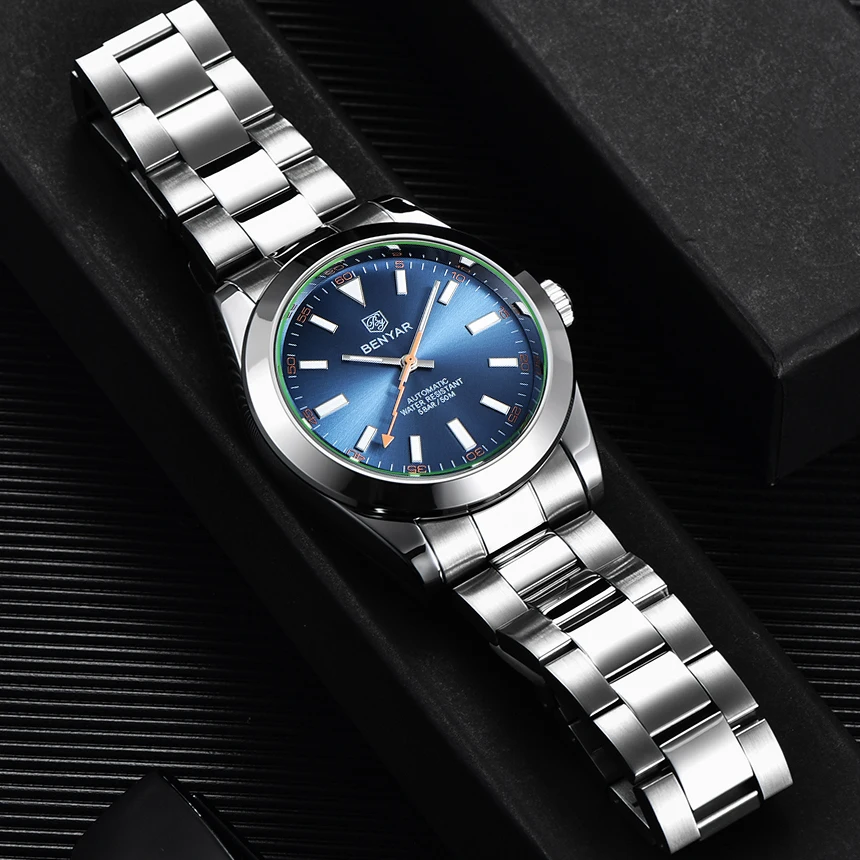 

Новые мужские часы BENYAR 2026: роскошные кварцевые часы для мужчин, спортивный хронограф, водонепроницаемые, светящиеся, из нержавеющей стали, в подарочной коробке