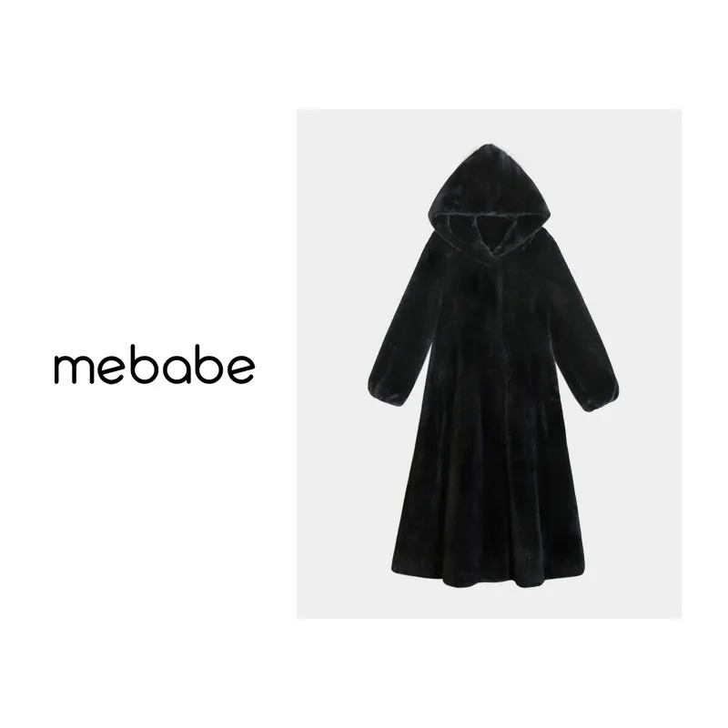 

Новая женская зимняя свободная пушистая куртка с капюшоном, утепленная, в непринужденном стиле, с длинными рукавами, из цельных кожаных вставок, унисекс