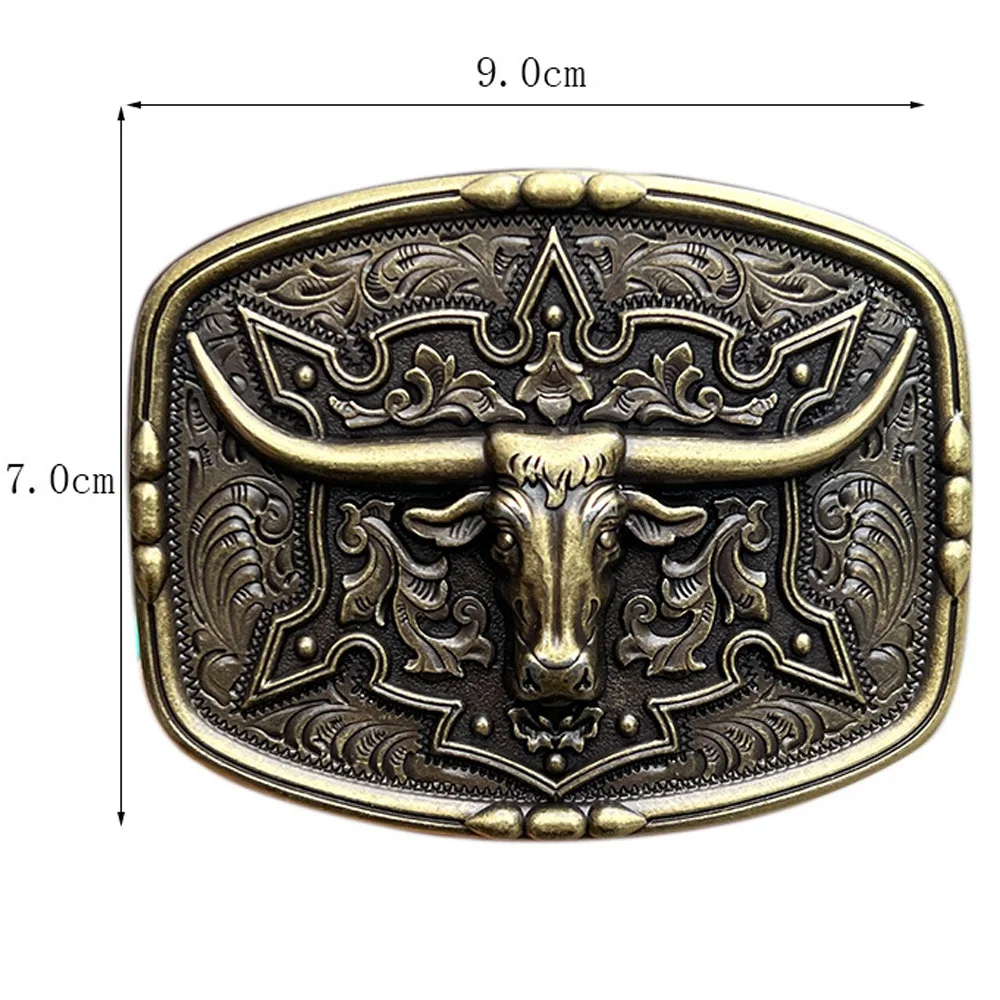 Cheapify Dropshipping Rodeo Bull Head Belt Buckle for Men Western Cowboy Animal Hebilla Cinturon Hombre