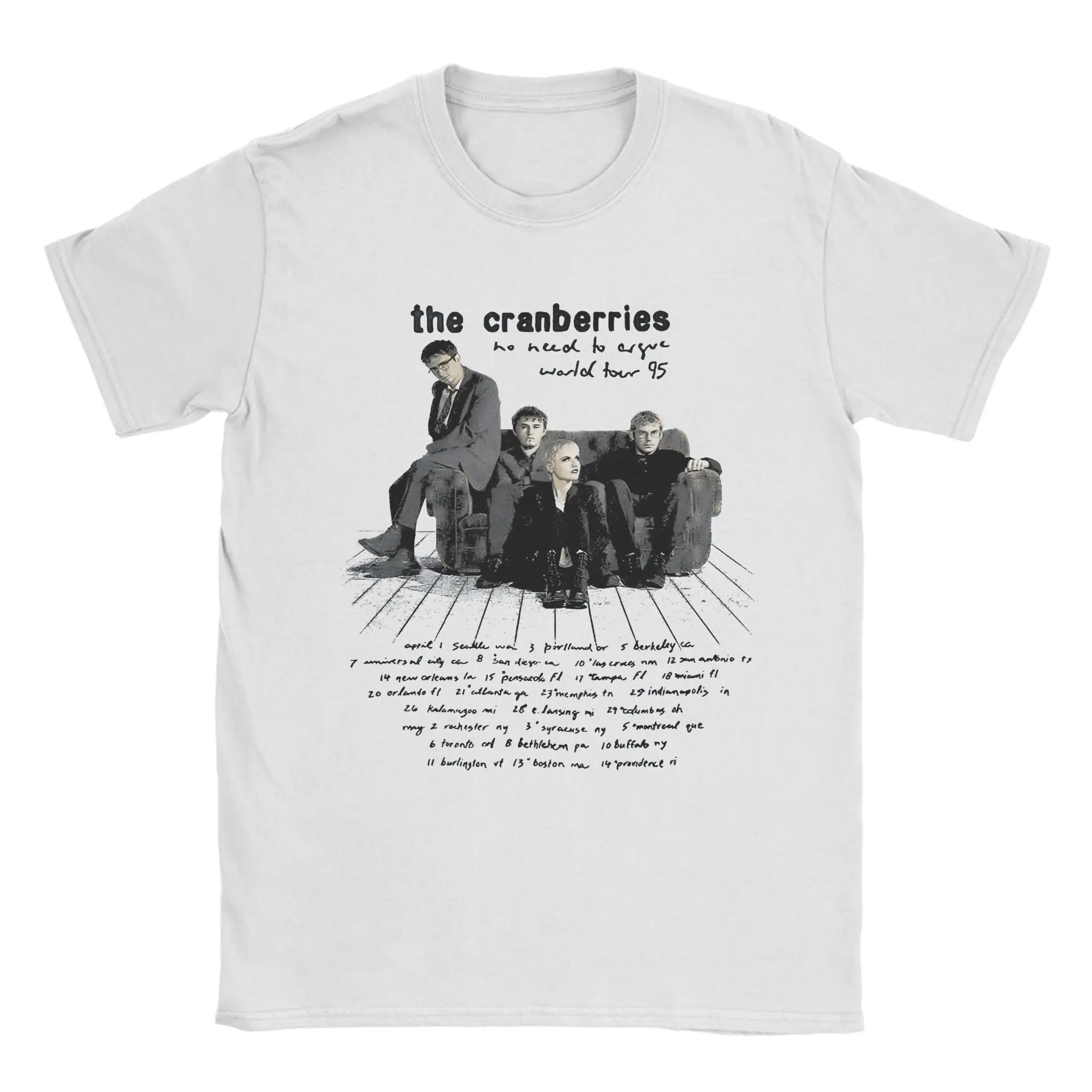 Streetwear Art The Cranberries  T-Shirt For Men Women Cotton Short Sleeve  Round Neck Summer Tops