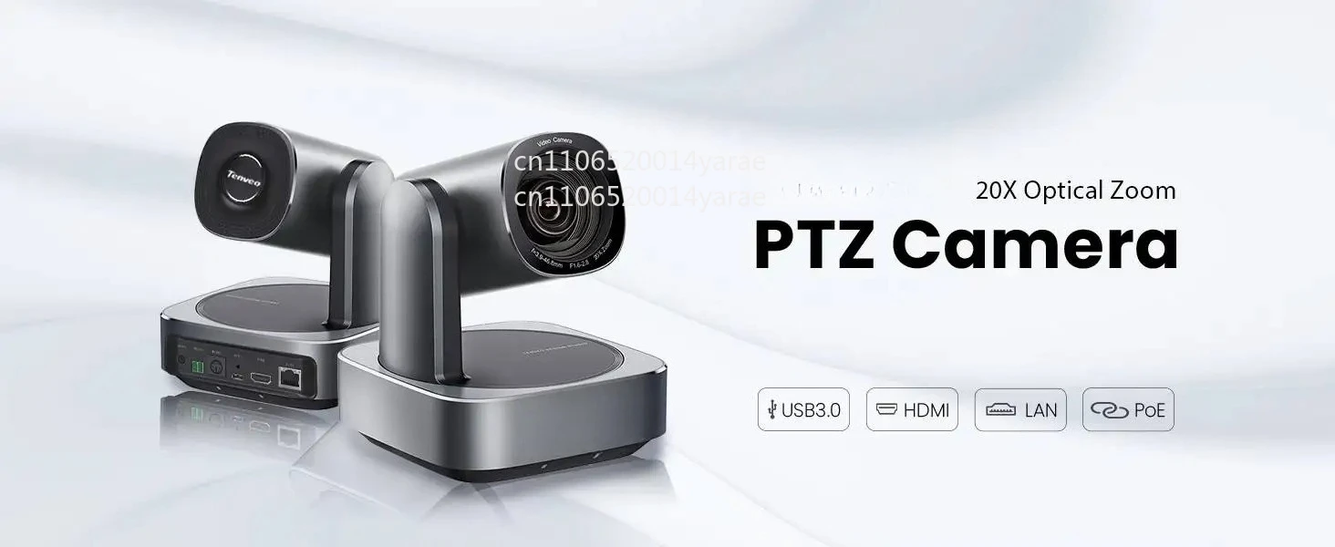 Professional Live Streaming System 4K 20X Zoom AI Auto-Tracking NDI PTZ Camera with Joystick Controller for Church/Broadcast