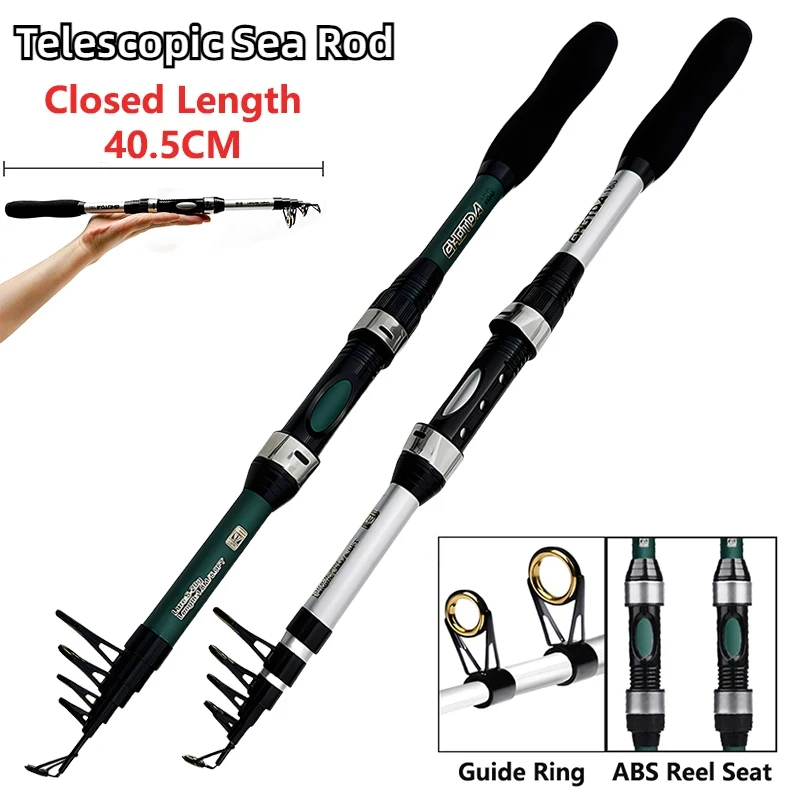 New Portable Spinning Fishing Rod 1.8M Mini Telescopic Sea Pole Lure Weight 5-20g Closed Length 40.5CM for Salt/Freshwater
